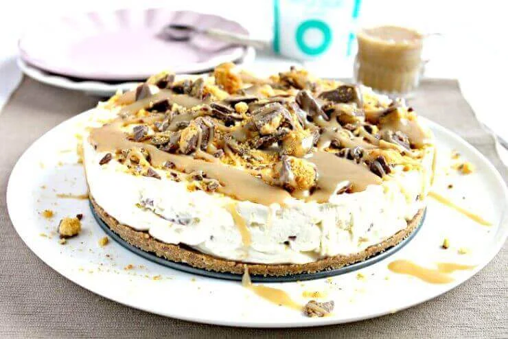 Chocolate Honeycomb Salted Caramel Cheesecake