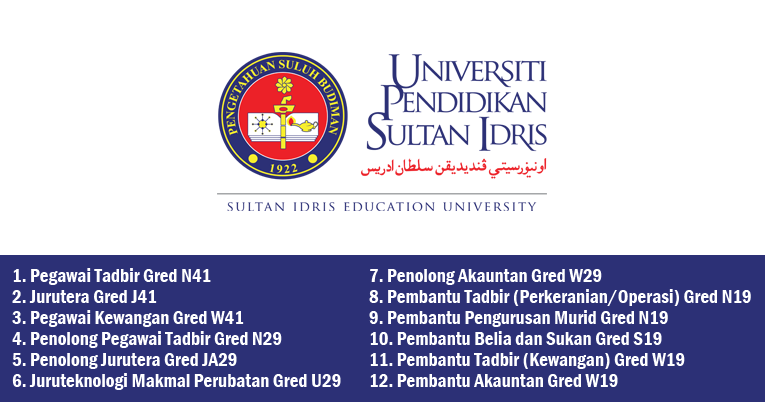 Jawatan Kosong di Universiti Pendidikan Sultan Idris (UPSI 