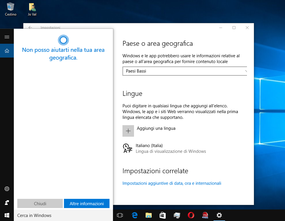 Casella di Ricerca Cortana bianca in Windows 10