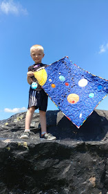 Solar system quilt made by a six year old