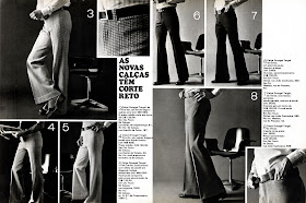 Moda anos 70. História década 70. moda masculina anos 70.Artigo moda masculina - 1973