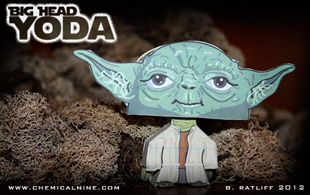 Big Head Yoda Paper Toy