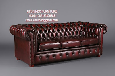 CLASSIC FRENCH FURNITURE-CLASSIC SOFA-ANTIQUE SOFA BROWN LEATHER FROM INDONESIA