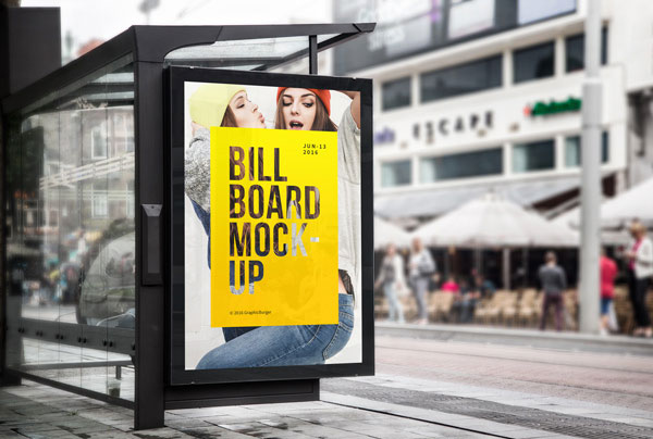 Bus Stop Billboard MockUp