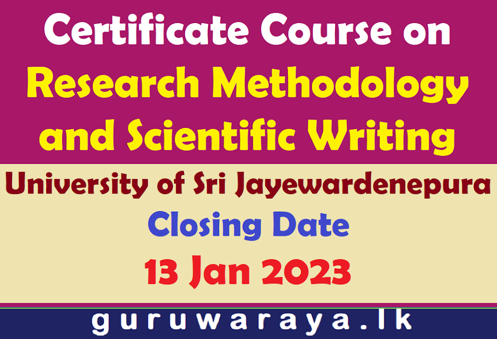 Certificate Course on Research Methodology and Scientific Writing