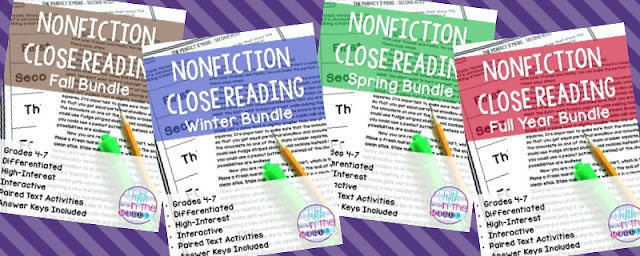 Paid close reading seasonal bundle products