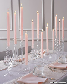 pink candle taper centerpiece wedding formal event decorating