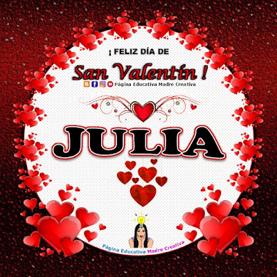 Feliz Día de San Valentín - Nombre Julia