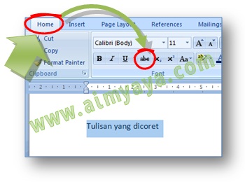 Saat mengedit dokumen kadang kita perlu menghapus sebagian dari isi  dokumen Ahli Matematika Cara Praktis (Membuat) Mencoret Tulisan di Microsoft Word