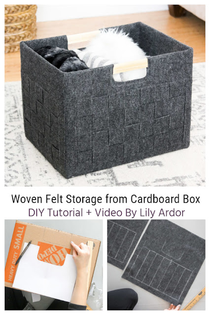 faux cardboard felt box