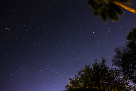 Milky Way, Mars, Saturn, and Antares triangle