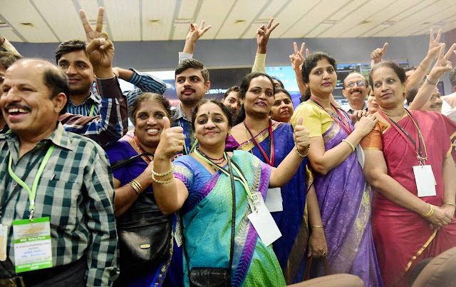 Bengaluru- ISRO scientists and other officials celebrate the