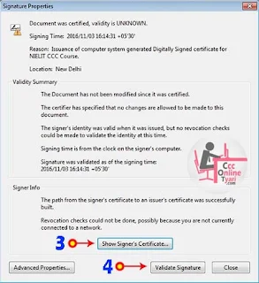 CCC Certificate E Certificate Signature Verification