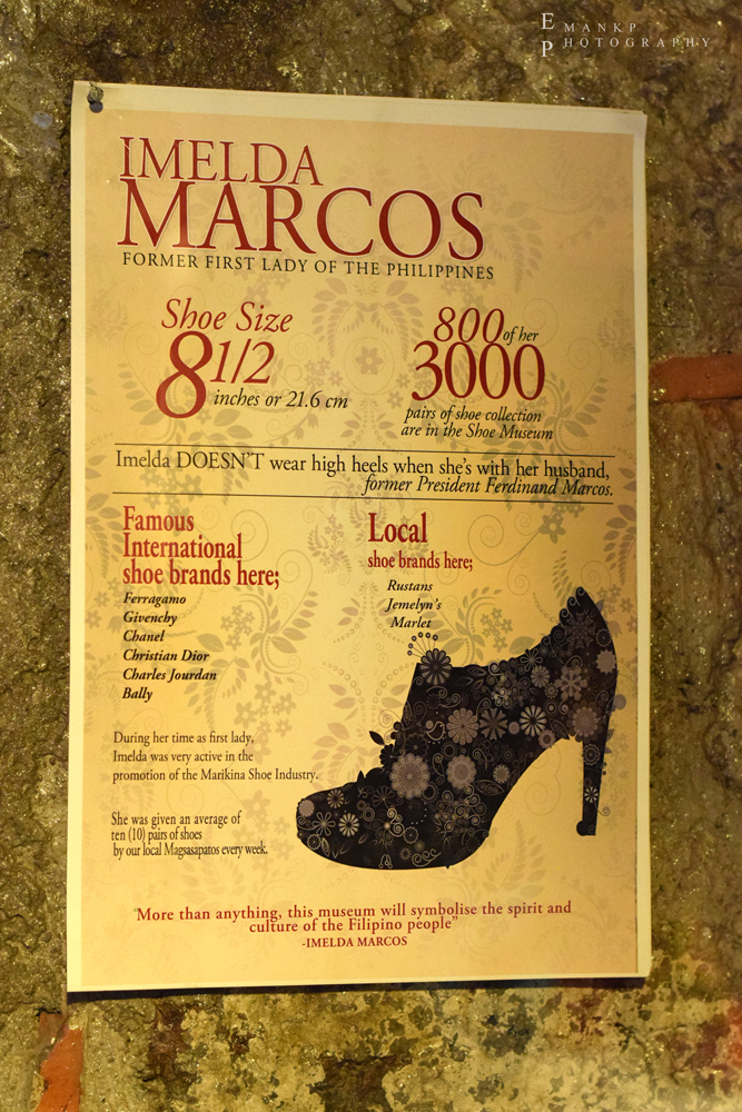 An infographic trivia poster about Imelda's shoes.