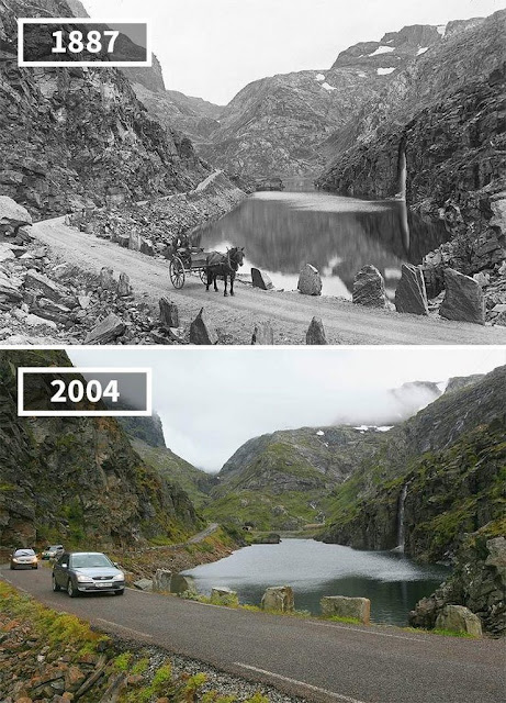 Antes y después Communal Odda Noruega