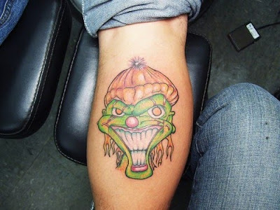 Skull tattoos and creepy tattoos, jester tattoos, gargoyle tattoos, clown