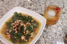 Black Eyed Peas with Bacon and Chard