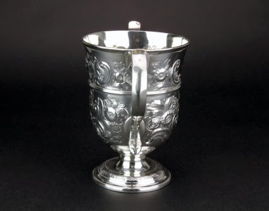 ANTIQUE 18thC GEORGIAN SOLID SILVER TROPHY CUP, THOMAS LAW, SHEFFIELD c.1794