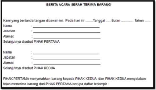 Contoh Berita Acara Serah Terima Barang Bantuan DAK 