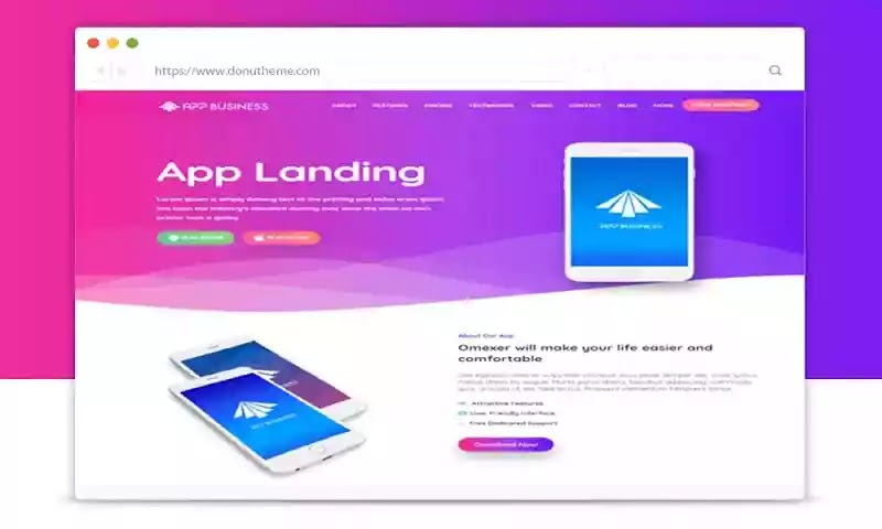App Business Landing Page v2.0 Responsive Premium Blogger Template Free Download.