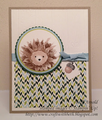 Craft with Beth: Painted Harvest Hedgehog Thanksgiving Card Stampin Up Thank Thanks Thankful Layering Circles Framelits Fall Wood Crate Framelits