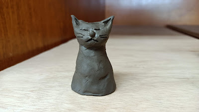 陶器猫置物