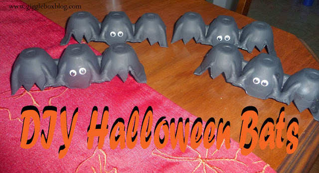 Halloween, Halloween decorations, reusing egg cartons to make Halloween decorations, egg carton bats,
