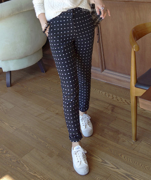 Dotted Slim Fit Pants