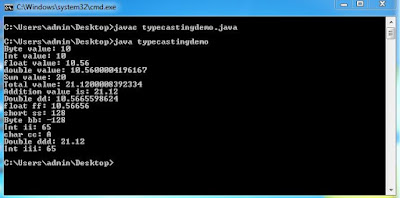 Typecasting output-javaform