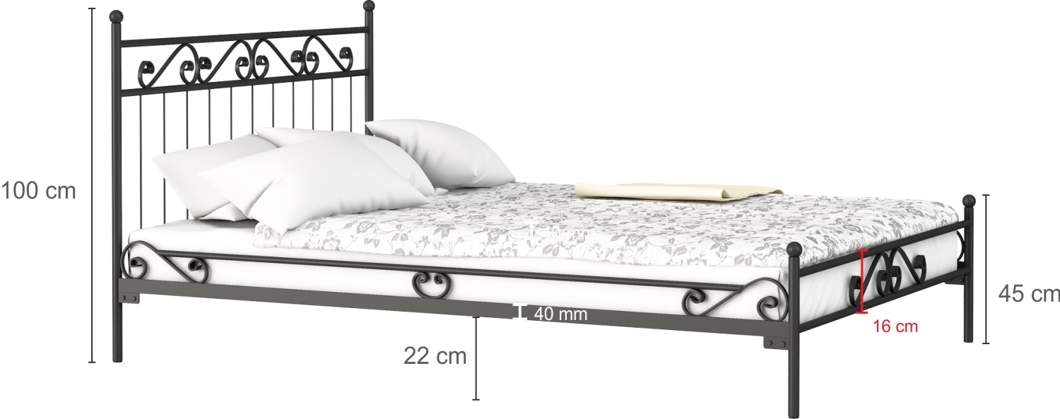 Łóżko podwójne wzór 2J (140-180 cm)