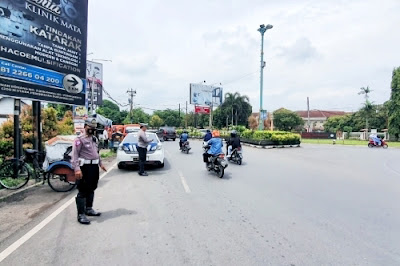 Sat Lantas Polresta Banyumas Lakukan Patroli Pemantauan Arus Lalu Lintas