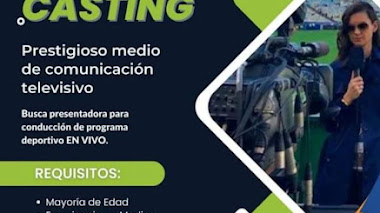 CASTING ECUADOR - Gran Oportunidad en prestigioso medio televisivo - busca PRESENTADORA para conducción programa en vivo