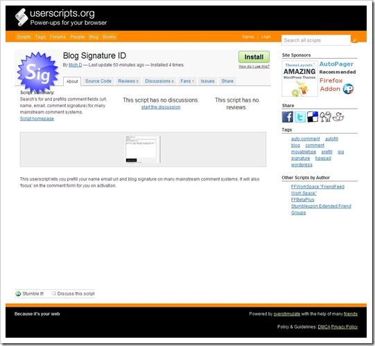 Blog Signature ID for Greasemonkey