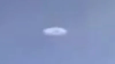 A close up of the larger white UFO in Chile.