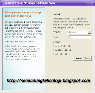 Chatting Yahoo Messenger Via Mobile phone dan SMS