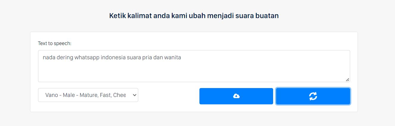 bisa ubah kalimat bahasa indonesia jadi suara buatan untuk notifikasi wa