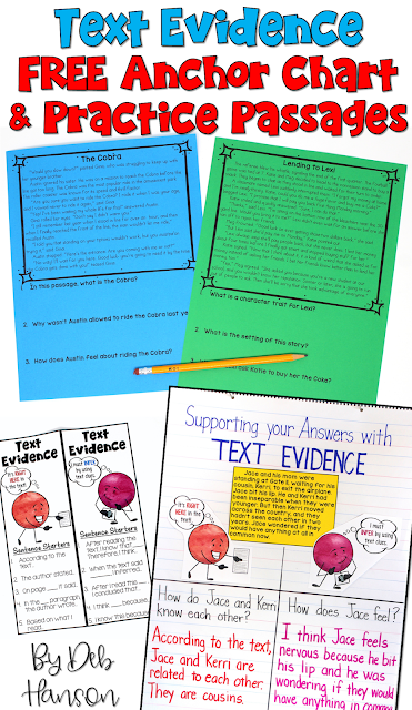 Teach students to support their answers by citing text evidence.This blog post includes free printables so that you can replicate the entire lesson with your upper elementary students.