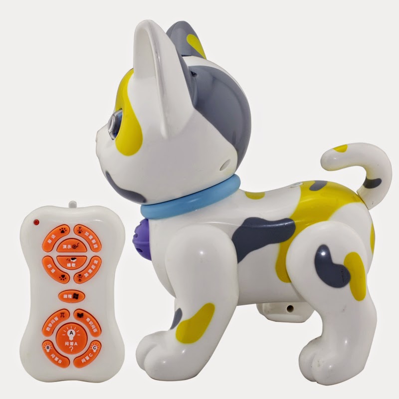 robot cat cute orange color with remote