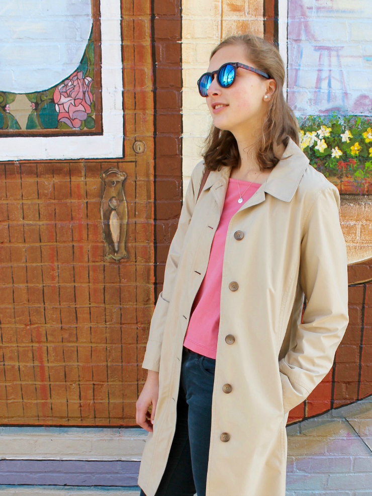 Spring trench coat and ankle pants