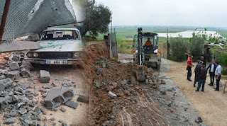 AKGEDİK’DE DUVAR ÇÖKTÜ