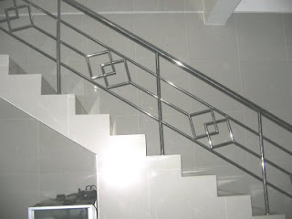 Gambar, Railing, Tangga, Stainless, Minimalis.