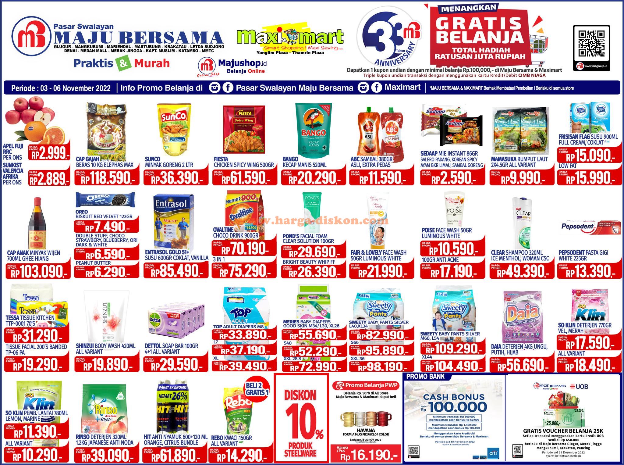 Promo Swalayan Maju Bersama / Maximart Akhir Pekan Weekend 3 - 6 November 2022