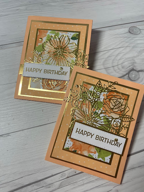 Floral Happy Birthday cards using Artisticlaly Inked Stamp Set and Artistic Dies from Stampin' Up!