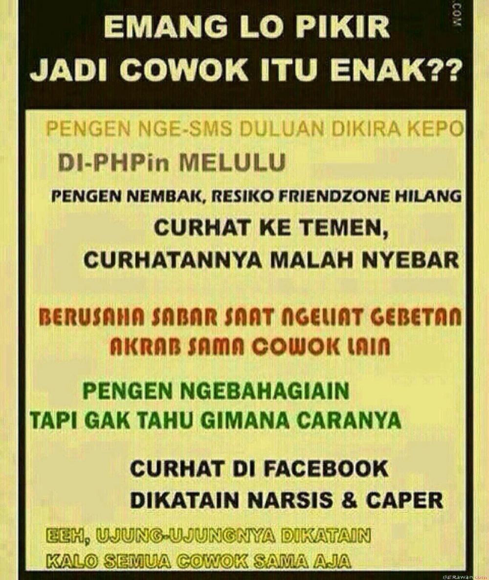 20 Meme QuotSusahnya Jadi Cowokquot Ini Bikin Cowok Selalu