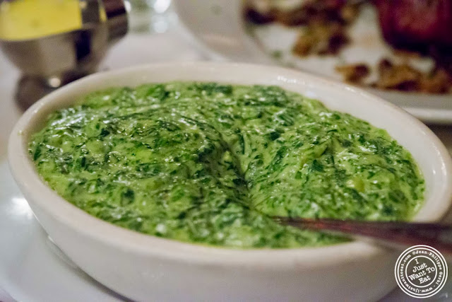 image of creamed spinach at Dino & Harry's in Hoboken, NJ