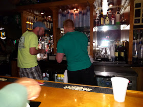 busy bartenders at Mickey Quinn's on St Patrick's night