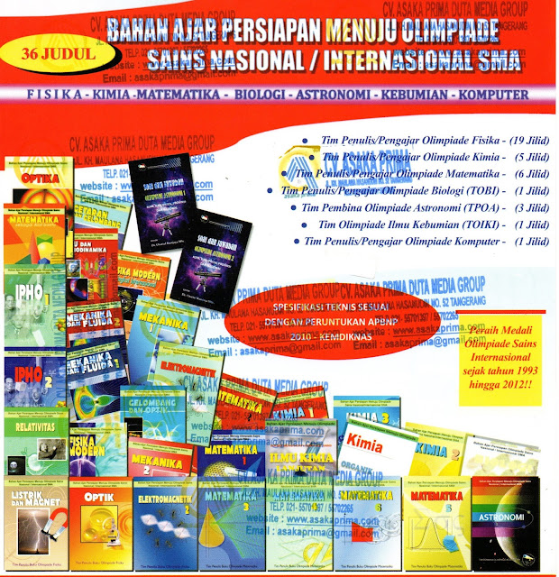 Buku OSN: Buku Olimpiade Sains Nasional,buku olimpiade sains sma,Buku Olimpiade Matematika, Fisika, Kimia, Biologi, SD, SMP dan SMA