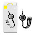 Baseus 66W Retractable 3-in-1 Fast Charging Data Cable USB to M+L+C 3.5A