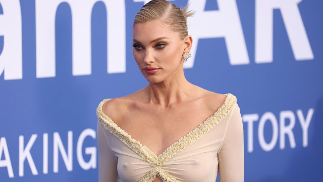 Elsa Hosk Flaunts Nipples in See-Through Dress at amfAR Cannes Gala 2023