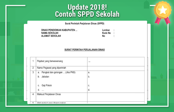 Contoh SPPD (Surat Perjalanan Dinas) Sekolah Download 